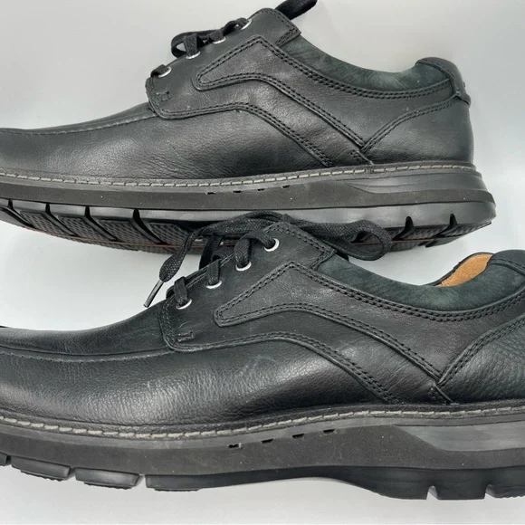 Men’s Clark’s Unstructured Black Leather Oxfords Size 11 - Picture 7 of 16